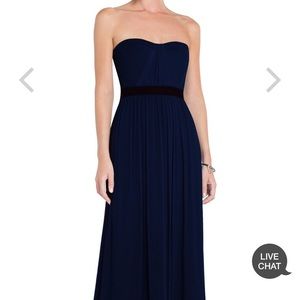 BCBG MaxAzria Amber Strapless Evening Gown Navy, 0